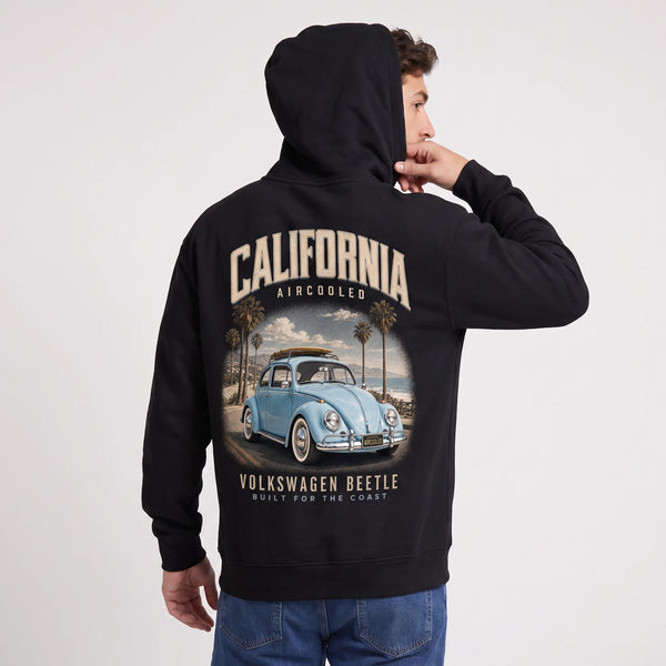 Sweat Volkswagen Beetle California Aircooled noir porté de dos