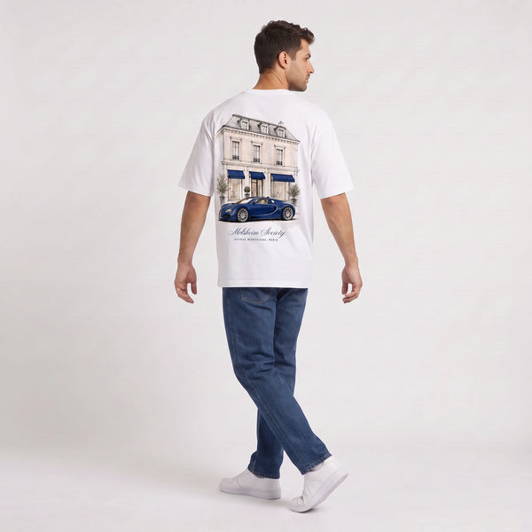 T-shirt Bugatti Veyron Molsheim Society blanc vu de dos