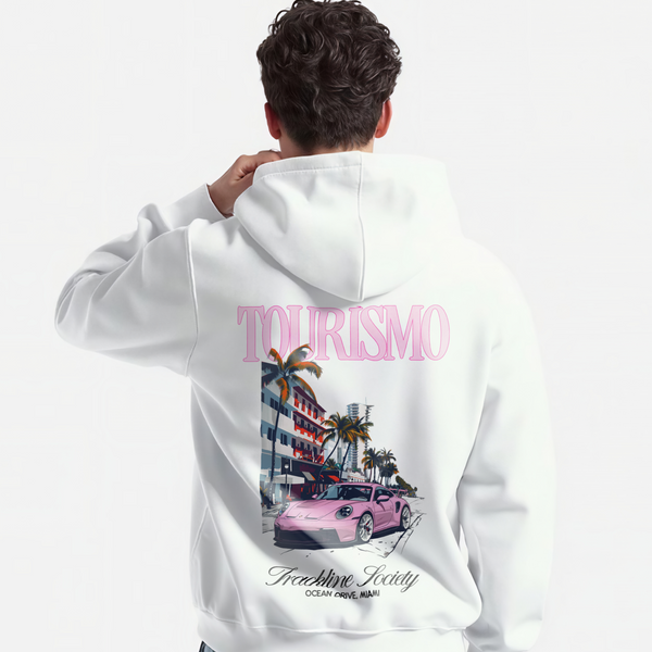 SweatPorsche GT3RS Miami Blanc Rose de Dos