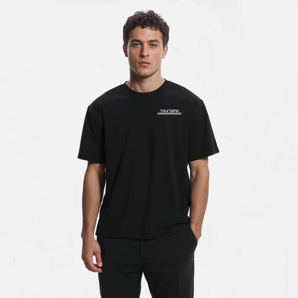 T-shirt F1 Ferrari Charle leclerc noir de Face