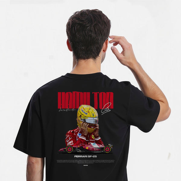 T-shirt F1 Lewis Hamilton Signature noir de dos