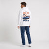 Sweat Chevrolet Camaro IROC-Z Sunset Spec blanc à capuche vu de dos