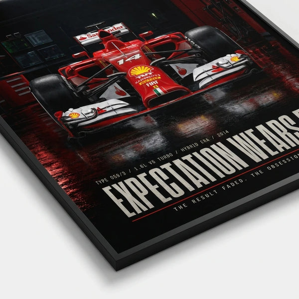 Vue rapprochée du poster Ferrari F14T Formule 1 2014 Tourismo imprimé sur papier