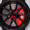 Close-up of the wheel and the M engraved caliper, BMW M3 watch