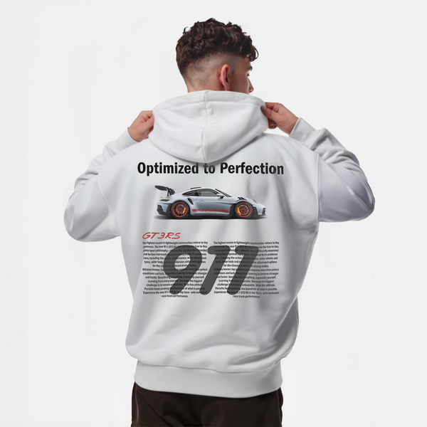 Sweat porsche GT3RS 992 blanc de dos