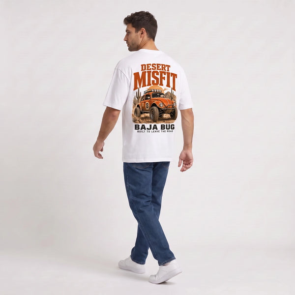 T-shirt Volkswagen Beetle Baja Bug Desert Misfit blanc vu de dos