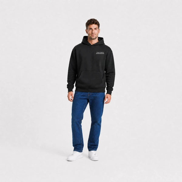 Sweat Alpine A110 Col De Turini noir vu de face en plan large avec logo Tourismo