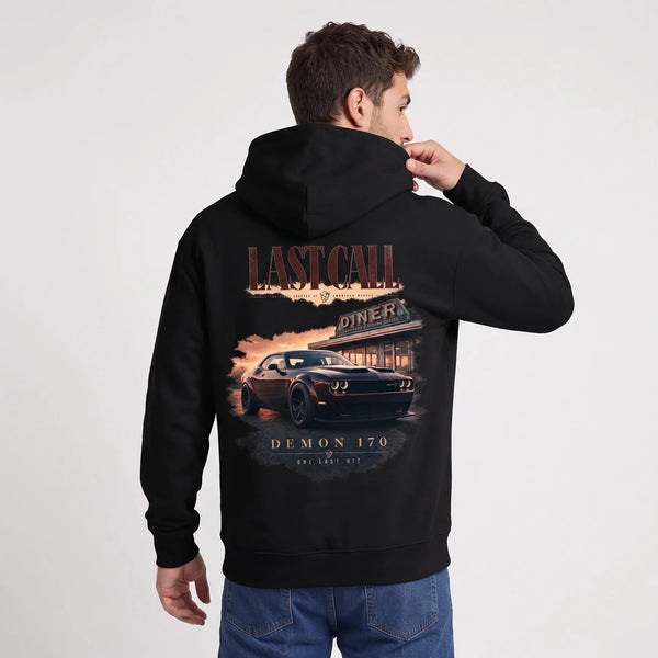 Sweat Dodge Demon 170 Last Call noir porté de dos