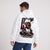 Sweat F1 Esteban Ocon Signature blanc à capuche avec pilote et monoplace vus de dos