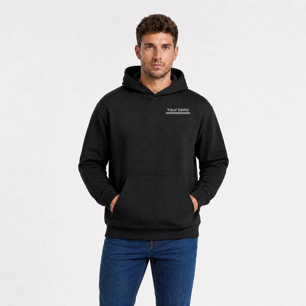 Sweat F1 Fernando Alonso Signature noir vu de face en plan rapproché avec logo Tourismo