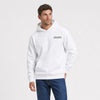 Sweat Maserati Bora Avenir Italien blanc vu de face en plan rapproché avec logo Tourismo