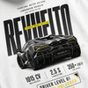 Design Lamborghini Revuelto blanc, flocage haute définition REVUELTO, Tourismo Clothing Junior