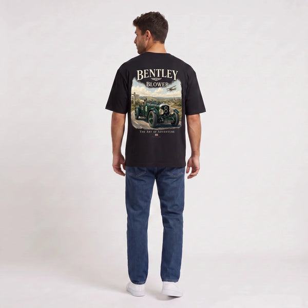 T-shirt Bentley Blower The Art of Adventure noir porté de dos en plan large