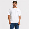 T-shirt F1 Daniel Ricciardo Signature blanc vu de face en plan rapproché avec logo Tourismo