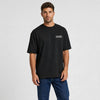 T-shirt Lancia Stratos Virage Victorieux noir vu de face en plan rapproché avec logo Tourismo
