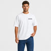 T-shirt Maserati Bora Avenir Italien blanc vu de face en plan rapproché avec logo Tourismo