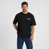 T-shirt Maserati Bora Avenir Italien noir vu de face en plan rapproché avec logo Tourismo