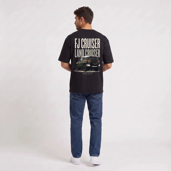 T-shirt Toyota FJ Cruiser Outside All Day noir vu de dos