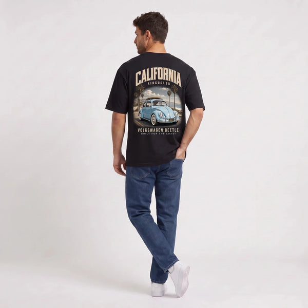 T-shirt Volkswagen Beetle California Aircooled noir vu de dos