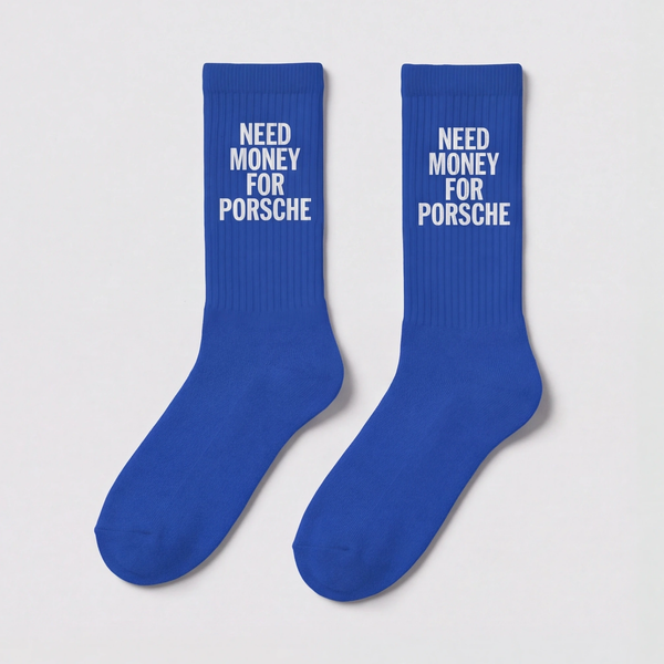 Need Money For Porsche Socks, cobalt blue