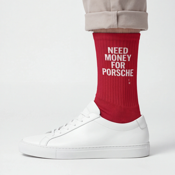 Need Money For Porsche Socks, racing red