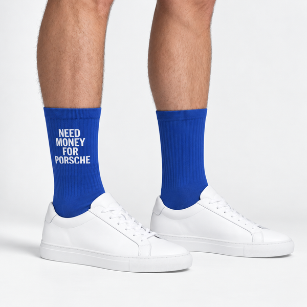 Need Money For Porsche Socks, cobalt blue