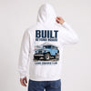 Sweat Toyota Land Cruiser FJ40 Built Beyond Roads blanc porté de dos