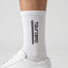 Tourismo Crew Socks white, close-up of the knitted design