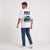 T-shirt Toyota Land Cruiser FJ40 Built Beyond Roads blanc vu de dos