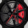 Close-up of the wheel and the SHELBY engraved caliper, Shelby GT500 watch