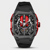 moteur V12 watch front view, twelve cylinder engine block dial