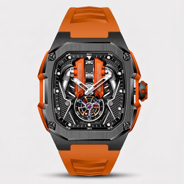 V12 Engine Watch, orange engine
