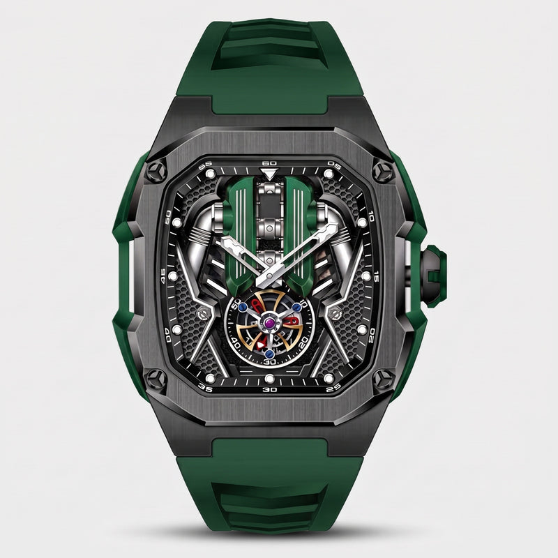 V12 Engine Watch, green engine