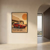 Poster Porsche 944 Grand Touring Tourismo encadré et présenté dans un intérieur contemporain