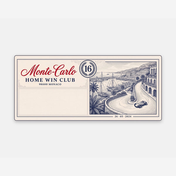 Leclerc Monte Carlo Souvenir Mouse Mat — flat view of the mat.
