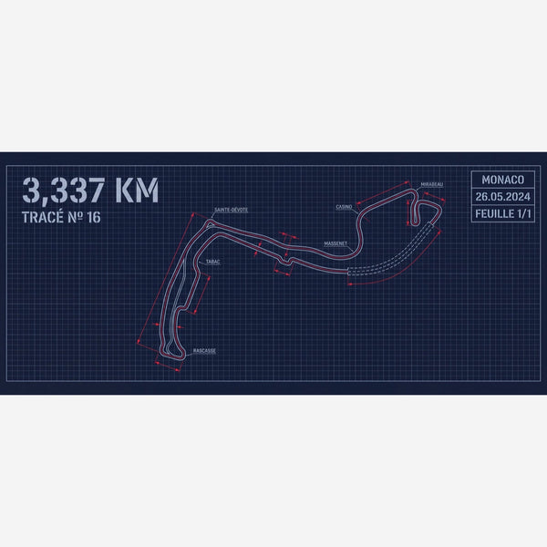 Leclerc Monaco Circuit Map Mouse Mat — close-up of the printed design.