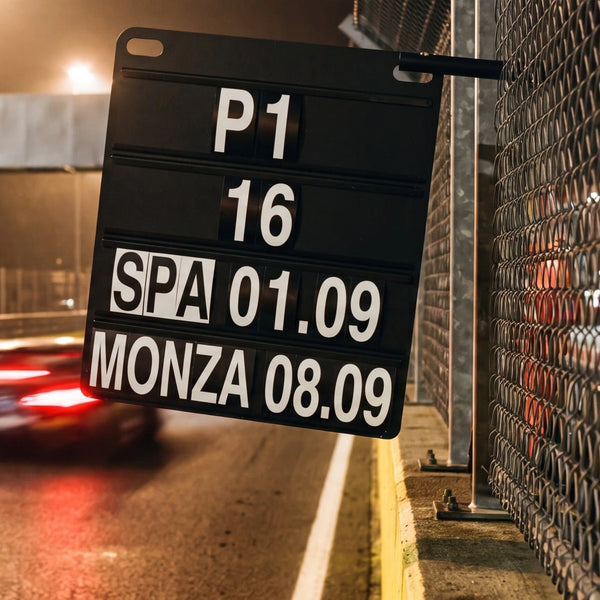 Mouse Pad Leclerc Spa Monza Pit Board 16, close-up of the printed design