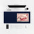Mouse Pad Leclerc Monaco Stamp 16, on a light desk with computer, keyboard and mouse