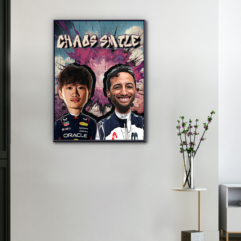 F1 Chaos Smile Yuki Tsunoda & Daniel Ricciardo Canvas, view 1