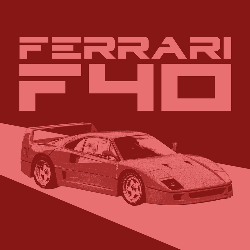 Ferrari F40 Canvas – Monolithic Red, view 2