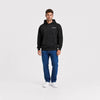 Sweat Alpine A110 noir vu de face en plan large avec logo Tourismo