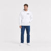 Sweat F1 Ayrton Senna Signature blanc vu de face en plan large avec logo Tourismo