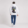 Sweat F1 Isack Hadjar Signature blanc porté de dos en plan large