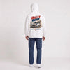 Sweat Fiat 131 Abarth blanc porté de dos en plan large