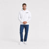 Sweat F1 Isack Hadjar Signature blanc vu de face en plan large avec logo Tourismo