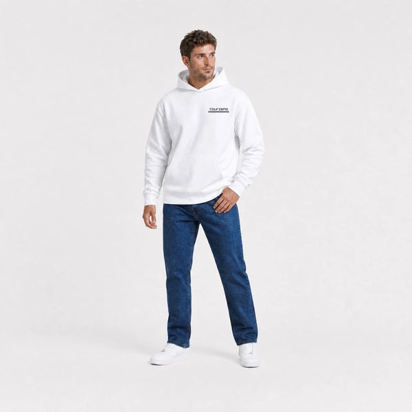Jaguar D-Type Le Mans N°6: Born for Le Mans Sweatshirt, white, front view, wide shot, with Tourismo logo