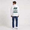 Sweat Jaguar E-Type Topless blanc à capuche vu de dos avec design vert