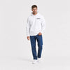 Sweat Jaguar E Type Topless blanc vu de face en plan large avec logo Tourismo