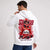 Sweat F1 Michael Schumacher Signature blanc à capuche avec pilote et monoplace rouges vus de dos