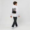 Sweat enfant Nissan GT-R R35 blanc dos, design Godzilla Mode, The Night Knows The Name, Tourismo Clothing